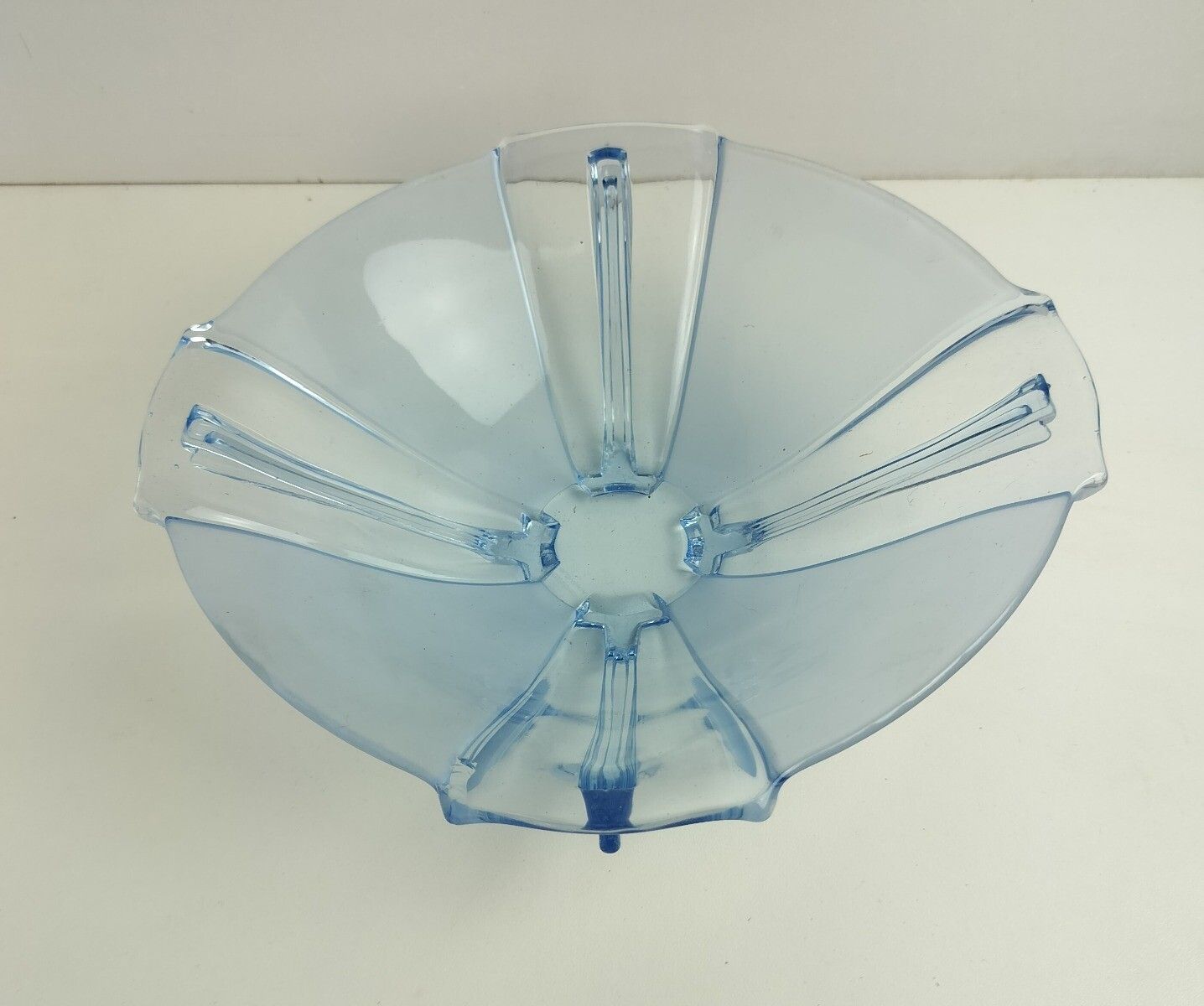 Gorgeous Art Deco Antique Art Depression Glass Rare Blue  Serving  Dish Bowl Col photo for sale