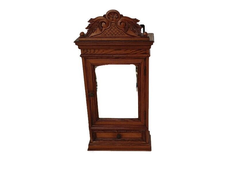 Gorgeous Large Medicine Apothecary Cabinet Gorgeous Pediment Beveled Glass Mirro