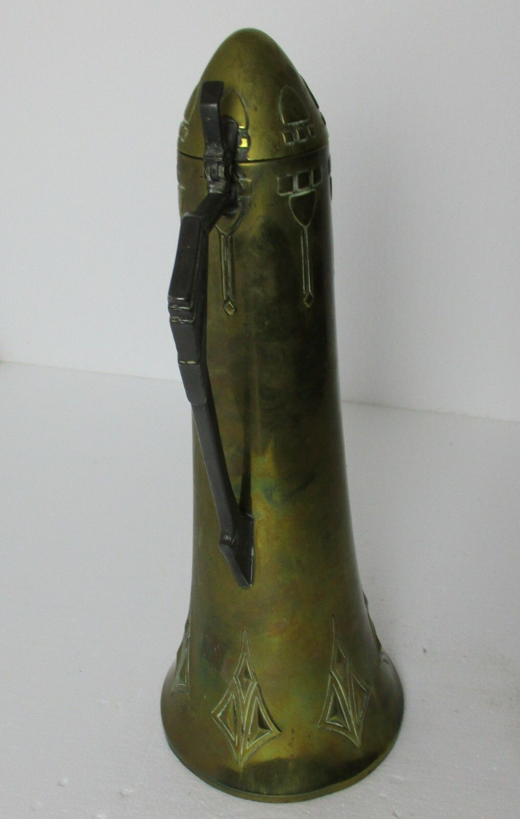 Wmf Art Nouveau German Jugendstil Tankard Jar Hammered Brass Wine Claret photo vintage