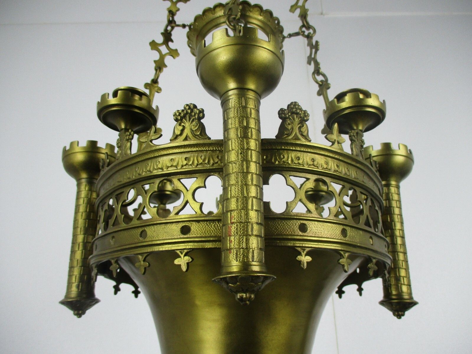 Gothic Castle Chandelier With Candles Bronze & Copper Not Electrified Antique photo furniture