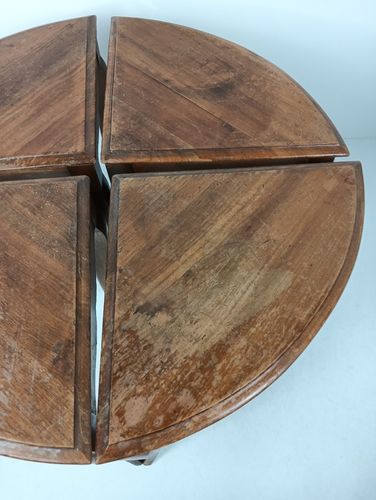 223.0 Set Of 4 Carved Wooden Vintage Side Occasional Tables Louis XV Style Practical L photo