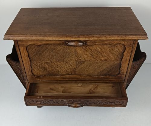 Antique Gorgeous Nightstand Cabinet With Side Compartments Exceptional Very Rare photo vintage