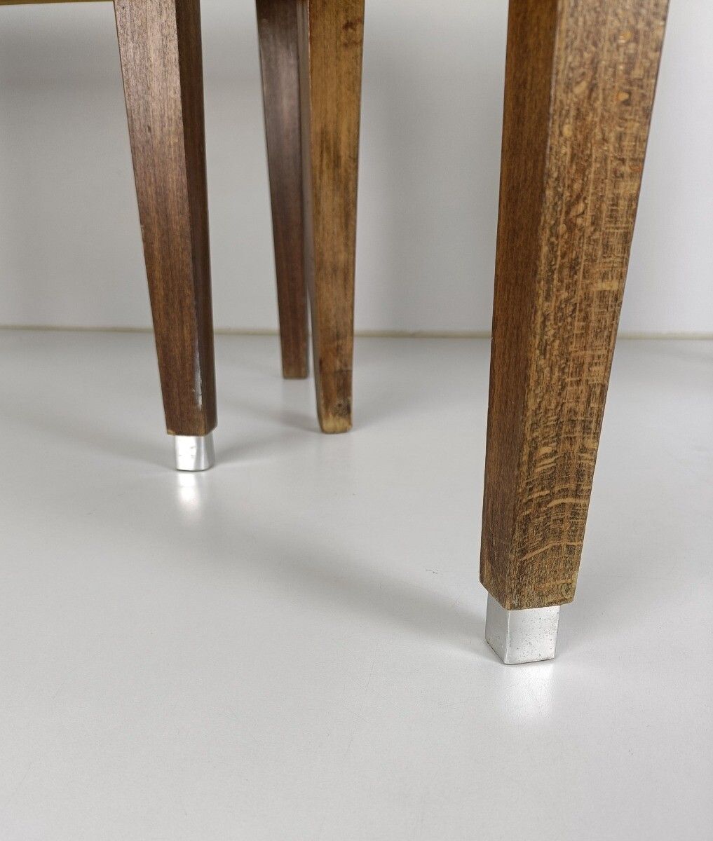 Pair Couple Double Vintage Nightstands End Tables Mid Century Modern Wood Retro photo 768.0