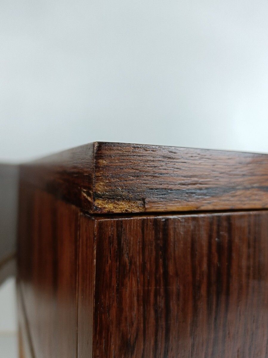 Pair Couple Double Vintage Nightstands End Tables Mid Century Modern Wood Retro photo vinterior