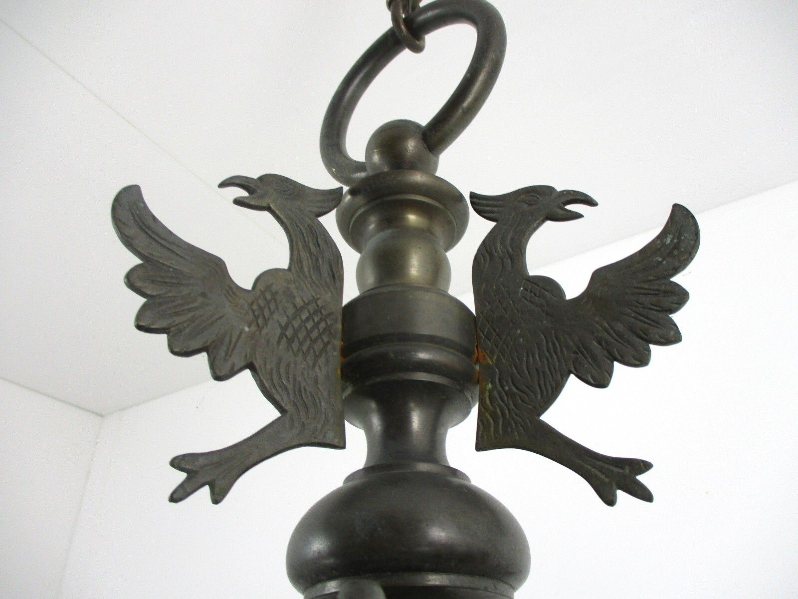 Antique Flemish Dutch Double Chandelier 6 Arms Lights Bronze 19th Century  Wow photo Lighting