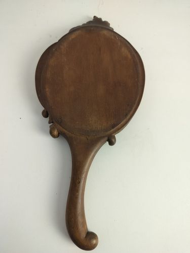 photo furniture Antique Brass Hand Mirror Embossed Etched Beveled Glass Art Nouveau Lovely