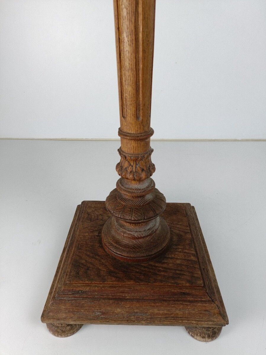 Xl Vintage Hand Carved Wooden Pedestal Ornate Plant Bonsai Stand Side Table Barn photo Furniture