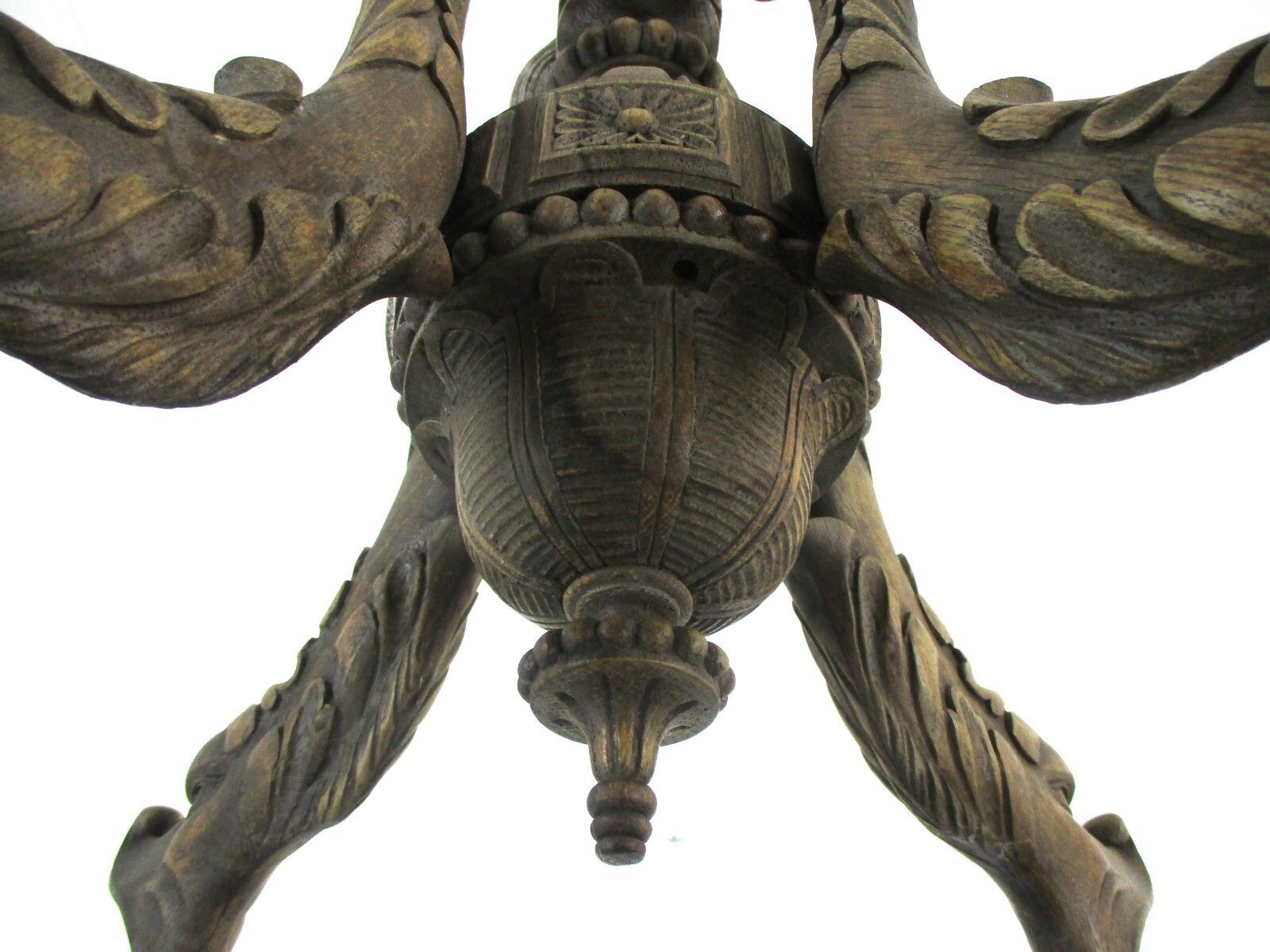 photo for sale Hand Carved Wooden Chandelier  4 Arm Lights Barn Country Farmhouse Style Fish