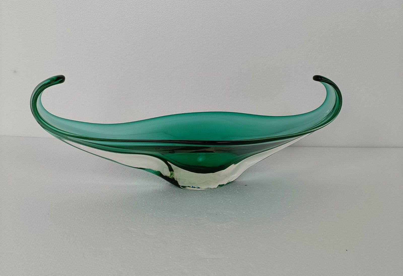 Italian Large Green Bowl Dish Centerpiece Murano Seguso Art Glass Stunning Wow photo Home Decor