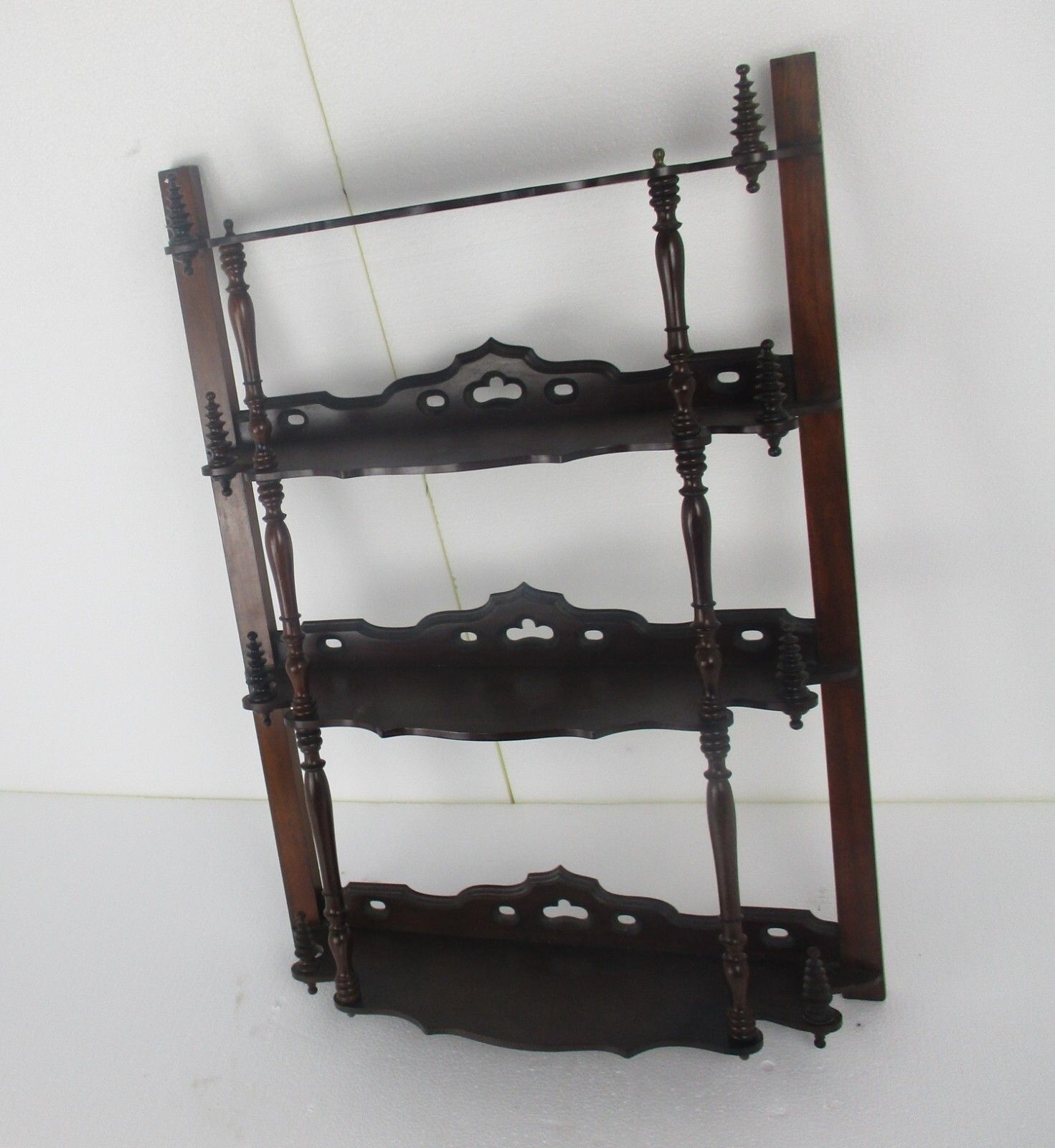 Edwardian Shelf Cabinet Bobbin Spindles Standing And Hanging Wood Gorgeous Htf photo Furniture