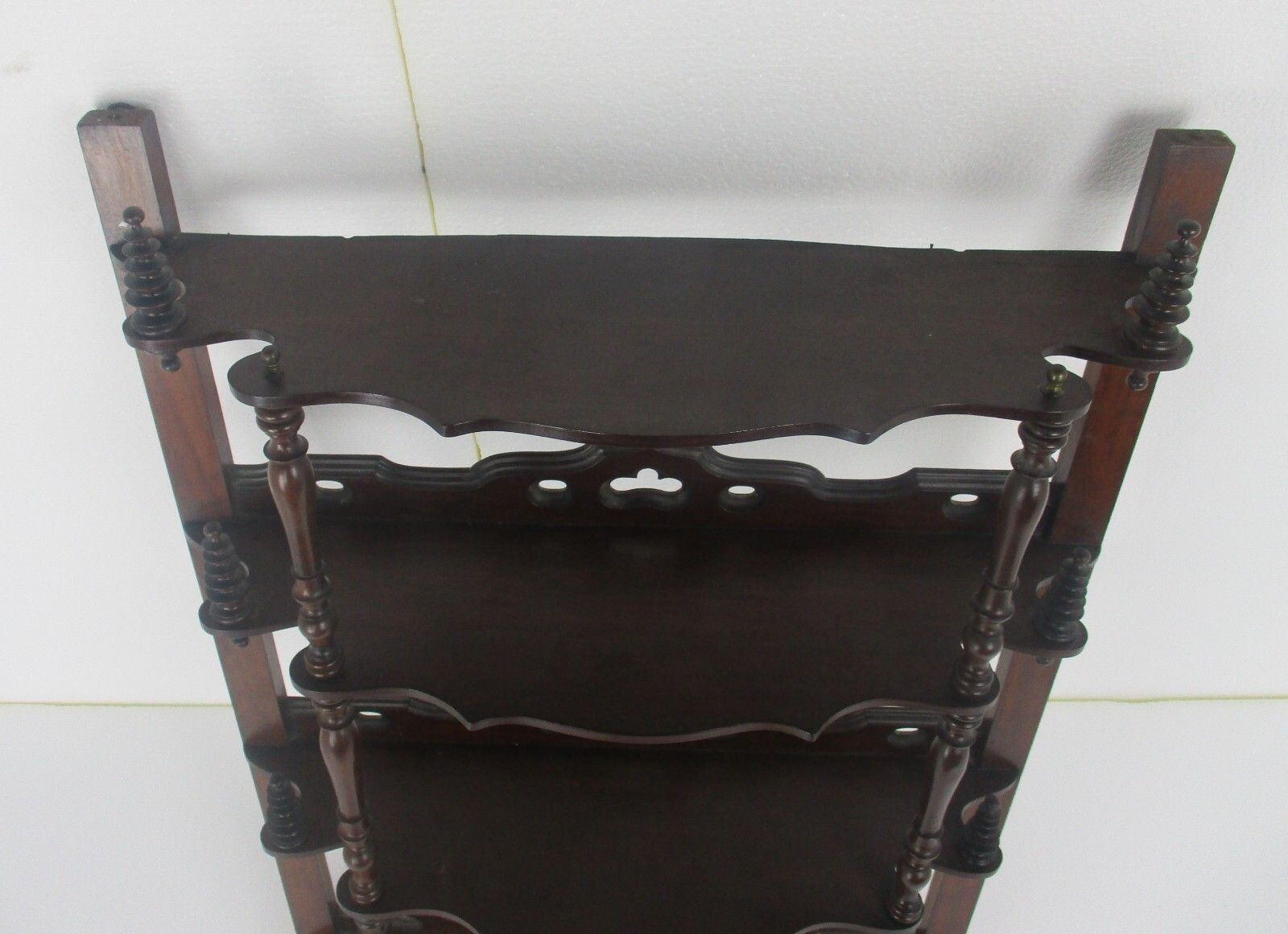 Edwardian Shelf Cabinet Bobbin Spindles Standing And Hanging Wood Gorgeous Htf photo vinterior