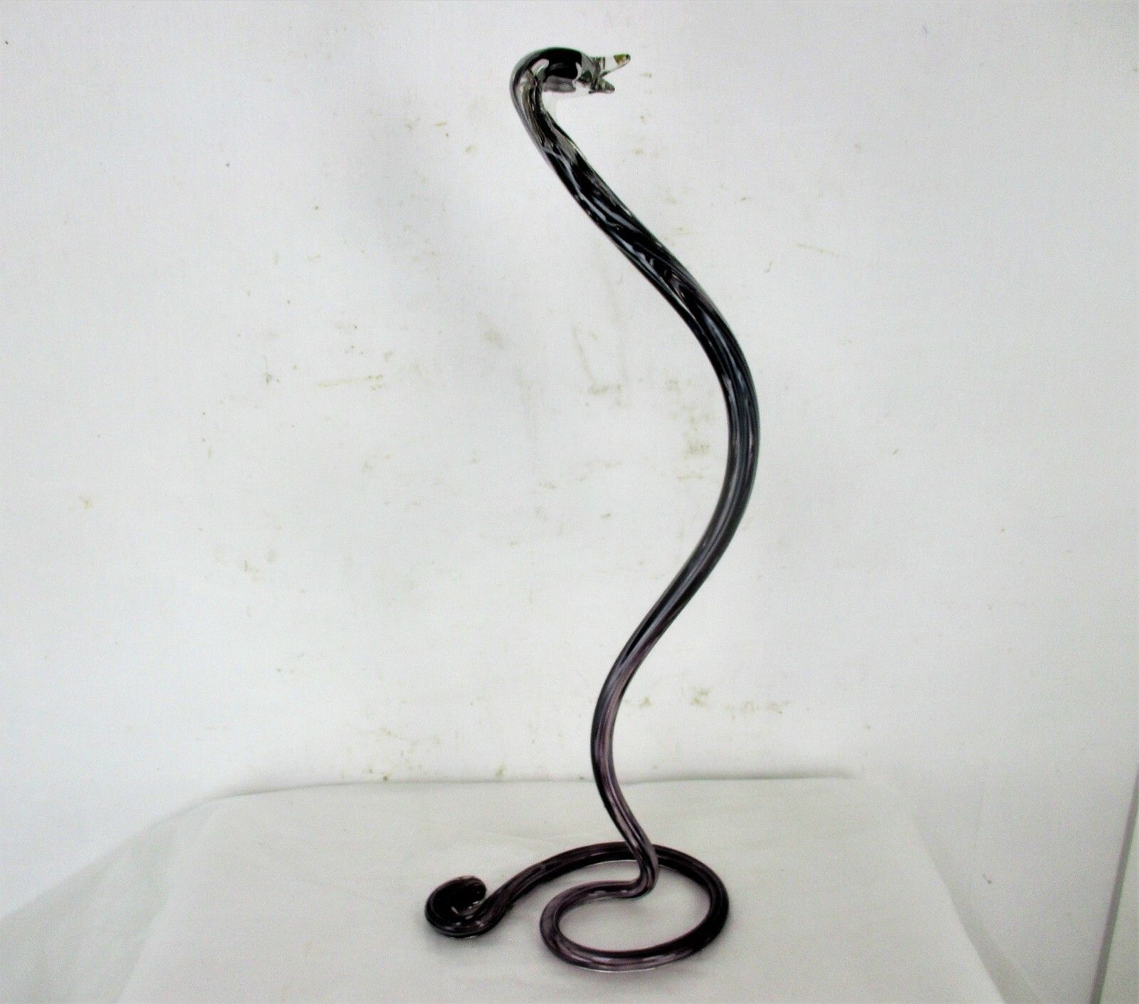Large Snake Purple Clear Figurine Murano Exotic Art Glass  Rare Italian Italy photo 297.0