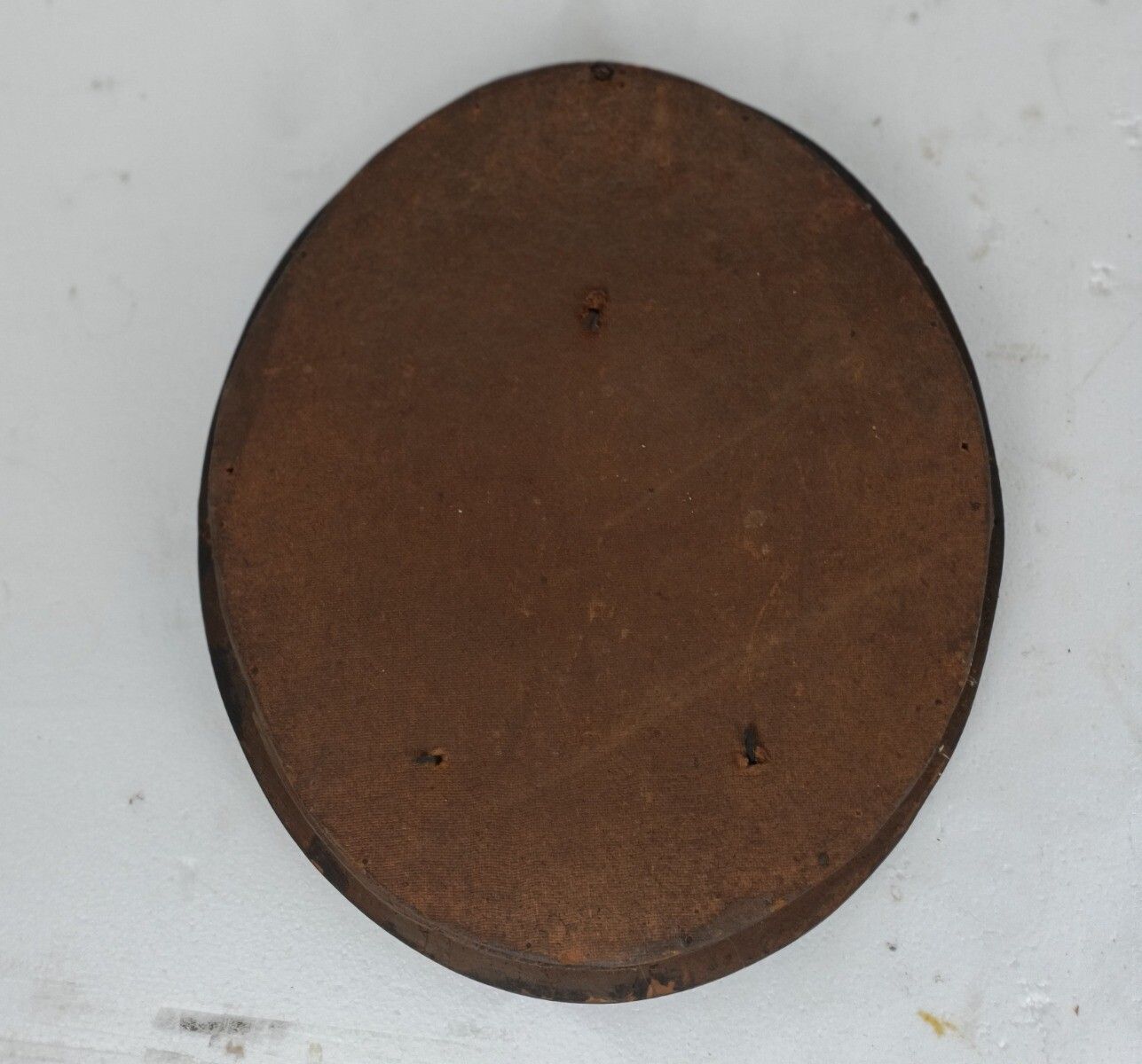 Antique Oval Ornate Wooden Frame Convex Glass Dome Crucifix Cross Golgotha Gorge photo 182.0