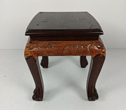 Hand Carved Wooden Chinese Hall Console Table Pedestal Bonsai Stand Low Dragon photo for sale