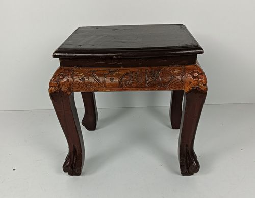Hand Carved Wooden Chinese Hall Console Table Pedestal Bonsai Stand Low Dragon photo vinterior