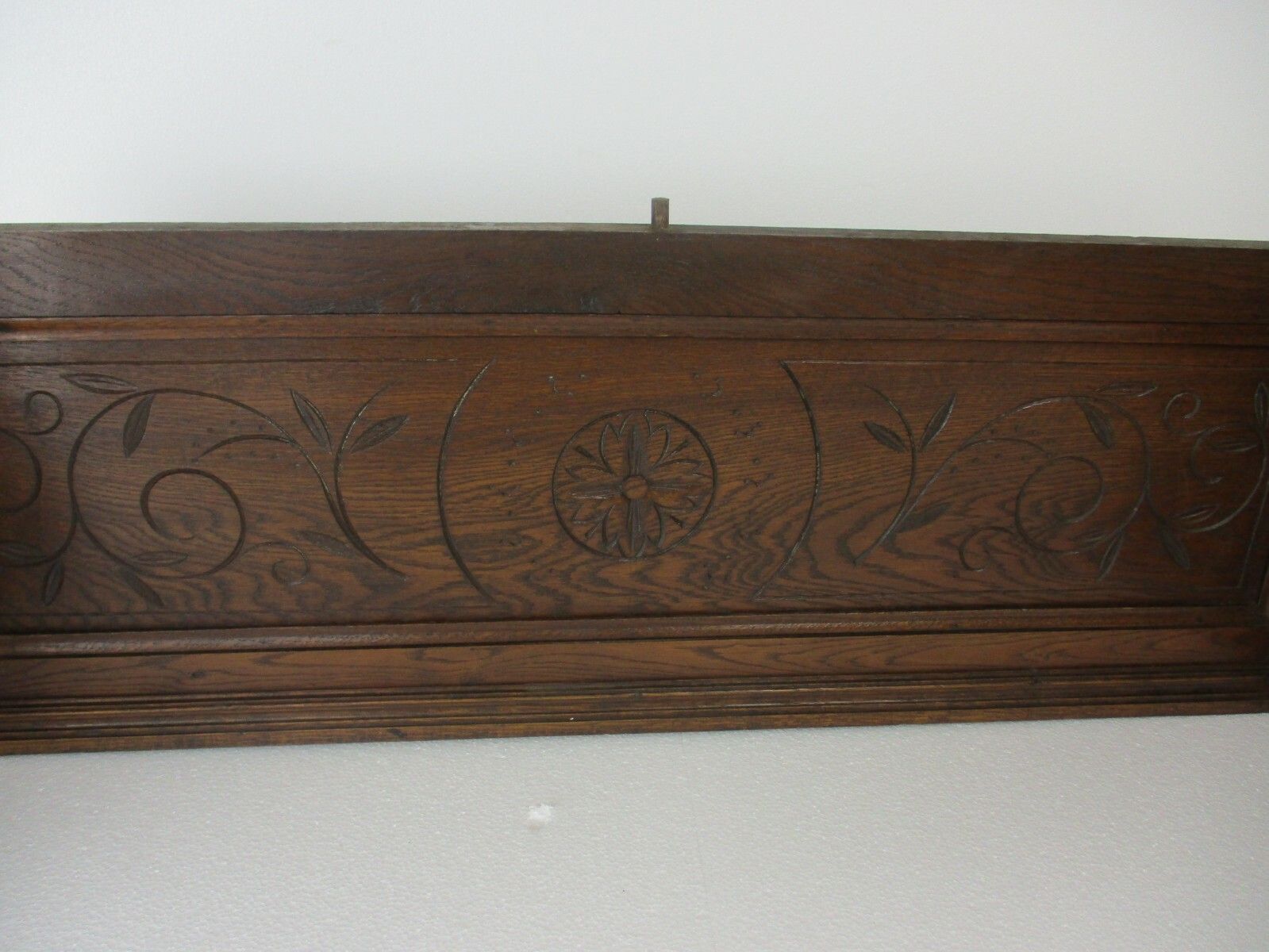 Lion Heads Hand Carved Wood Pediment Ornate Over Door Architectural Reclaimed photo for sale
