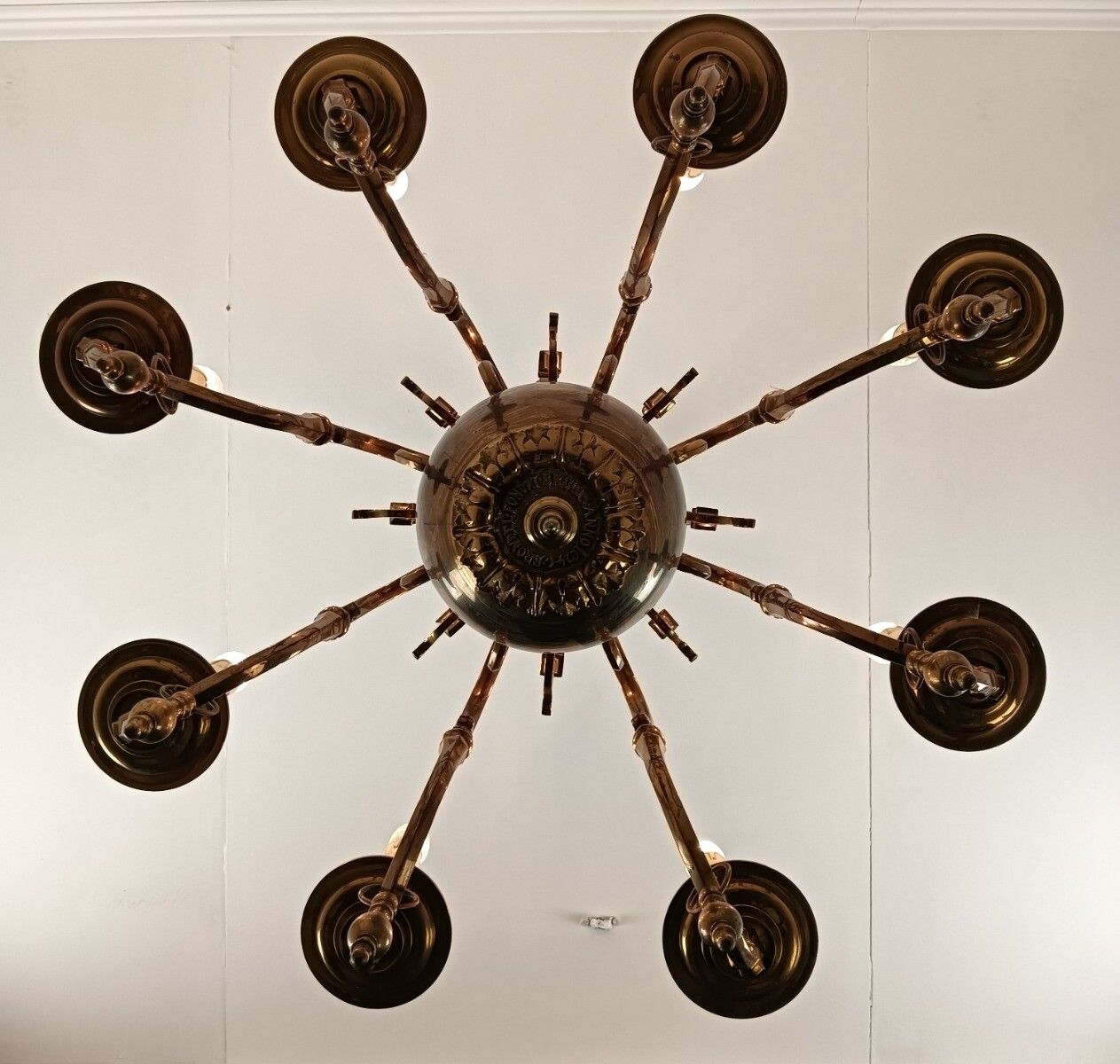Antique Flemish Chandelier Bronze Signed Cast By  Brondel Bruges Stunning Piece photo Lighting
