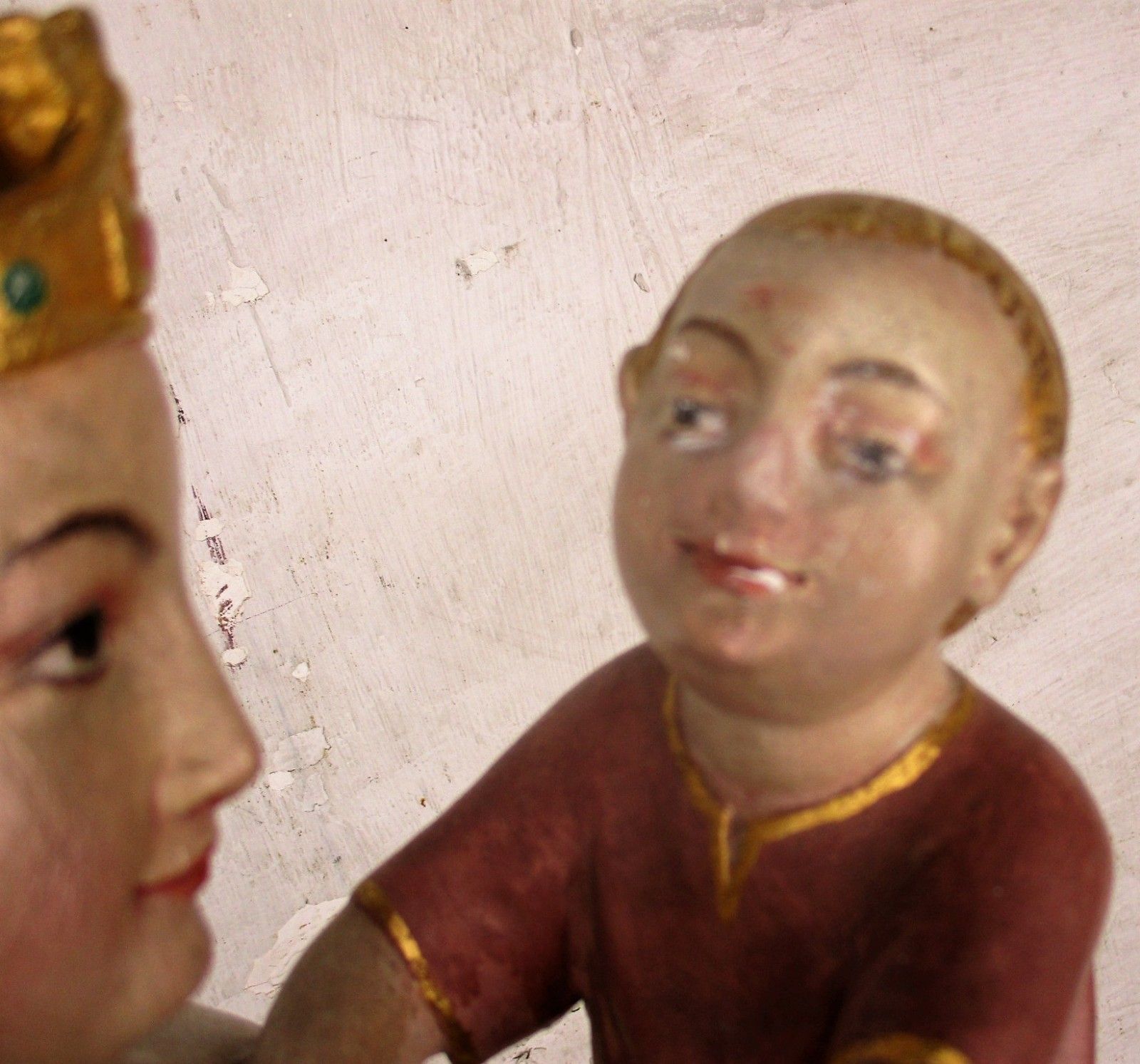Majestic  Statue Virgin Mary Madonna Crown Infant Child  Plaster Htf 22.63" photo buy