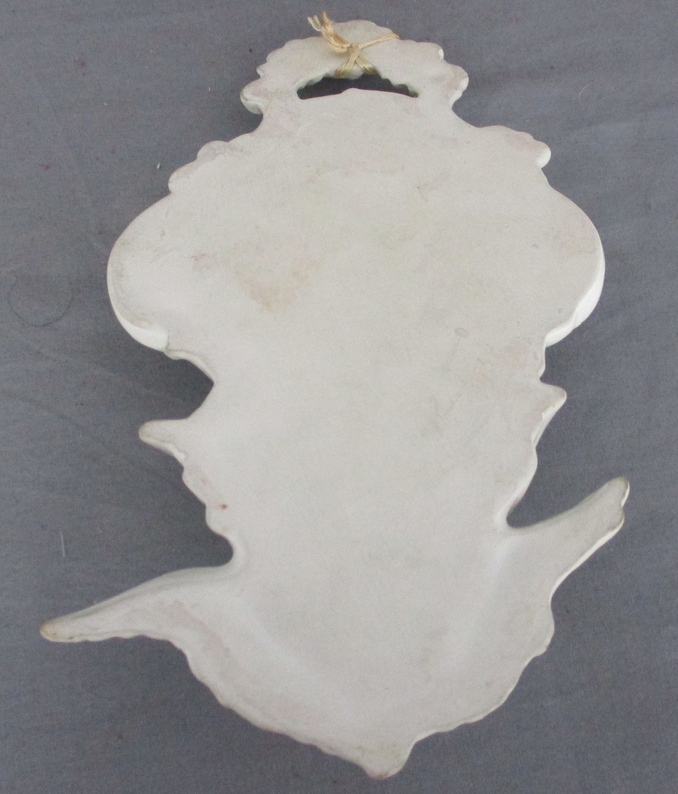 Antique  Holy Water Font Vessel Bisque Angel White Lovely Collector Htf photo 105.0