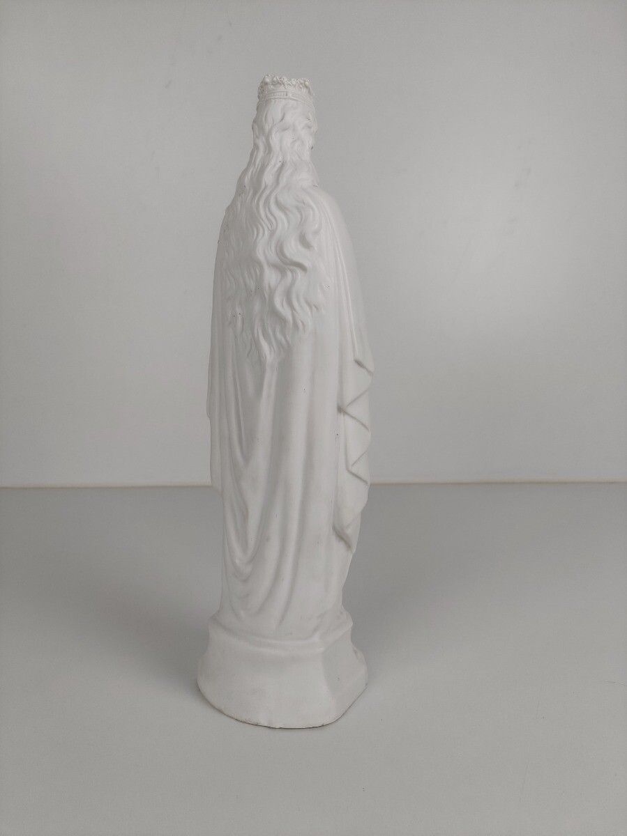 French Antique 1900 Bisque Statue Virgin Mary Our Lady Infant Jesus Exquisite photo vinterior