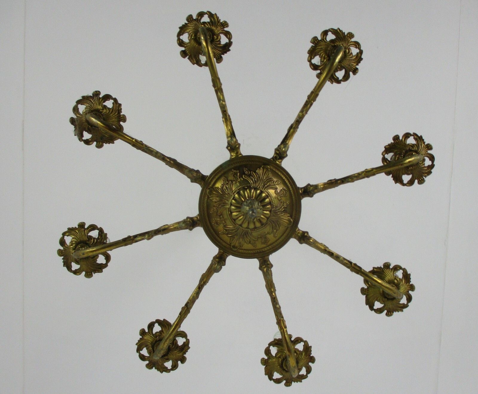 Stunning Chandelier 8 Lights Arm Putti Cherubs Hollywood Regency Ornate  Brass photo 501.0