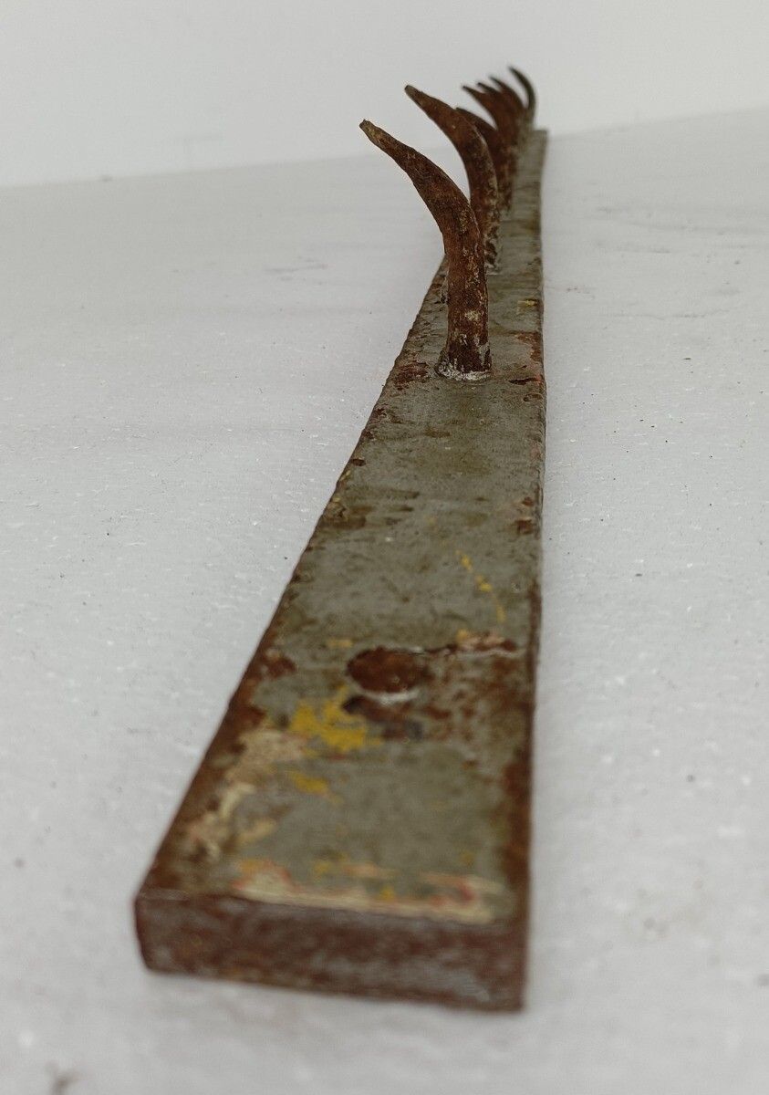 Xl Antique French Butcher Rack Iron  Hooks Primitive Industrial Kitchen Rustic A photo Furniture