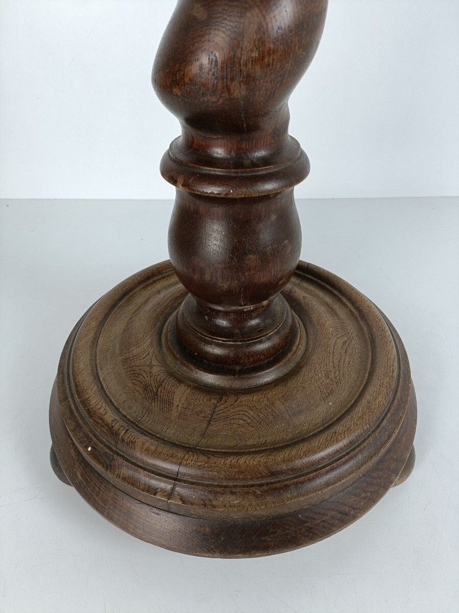 Huge Pedestal Plant Stand Barley Twist Hand Carved Wood Side Table Bonsai Stand photo for sale