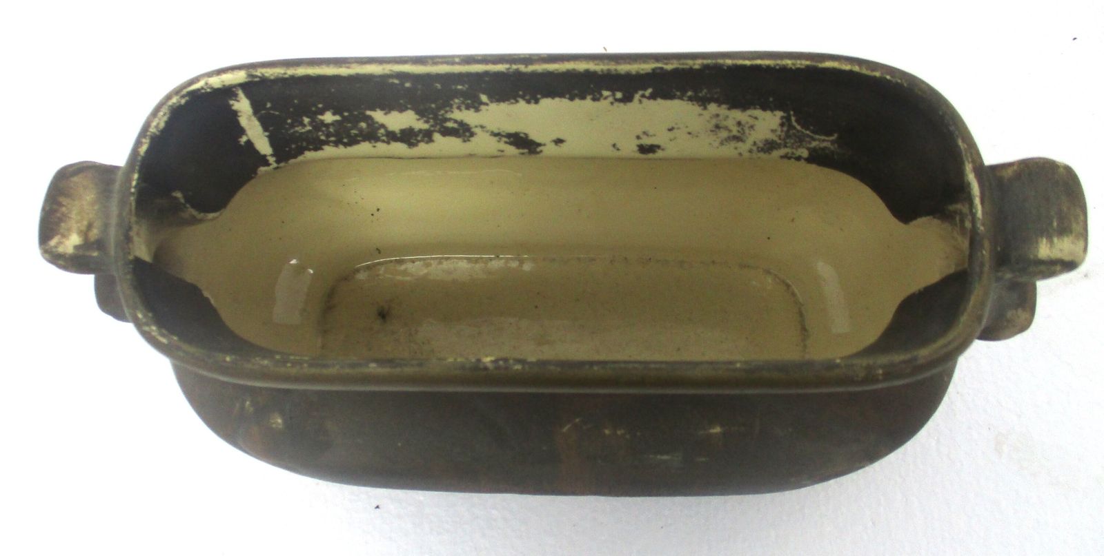 Planter Cache Pot French Pottery Faience Majolica Hand Painted Landscape Antique photo Home Decor