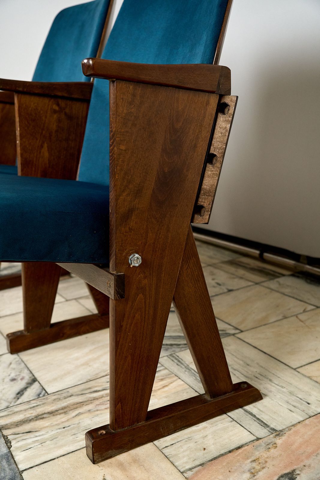 Folding 2 Seater Cinema Armchairs Czechoslovakia 1970s photo for sale