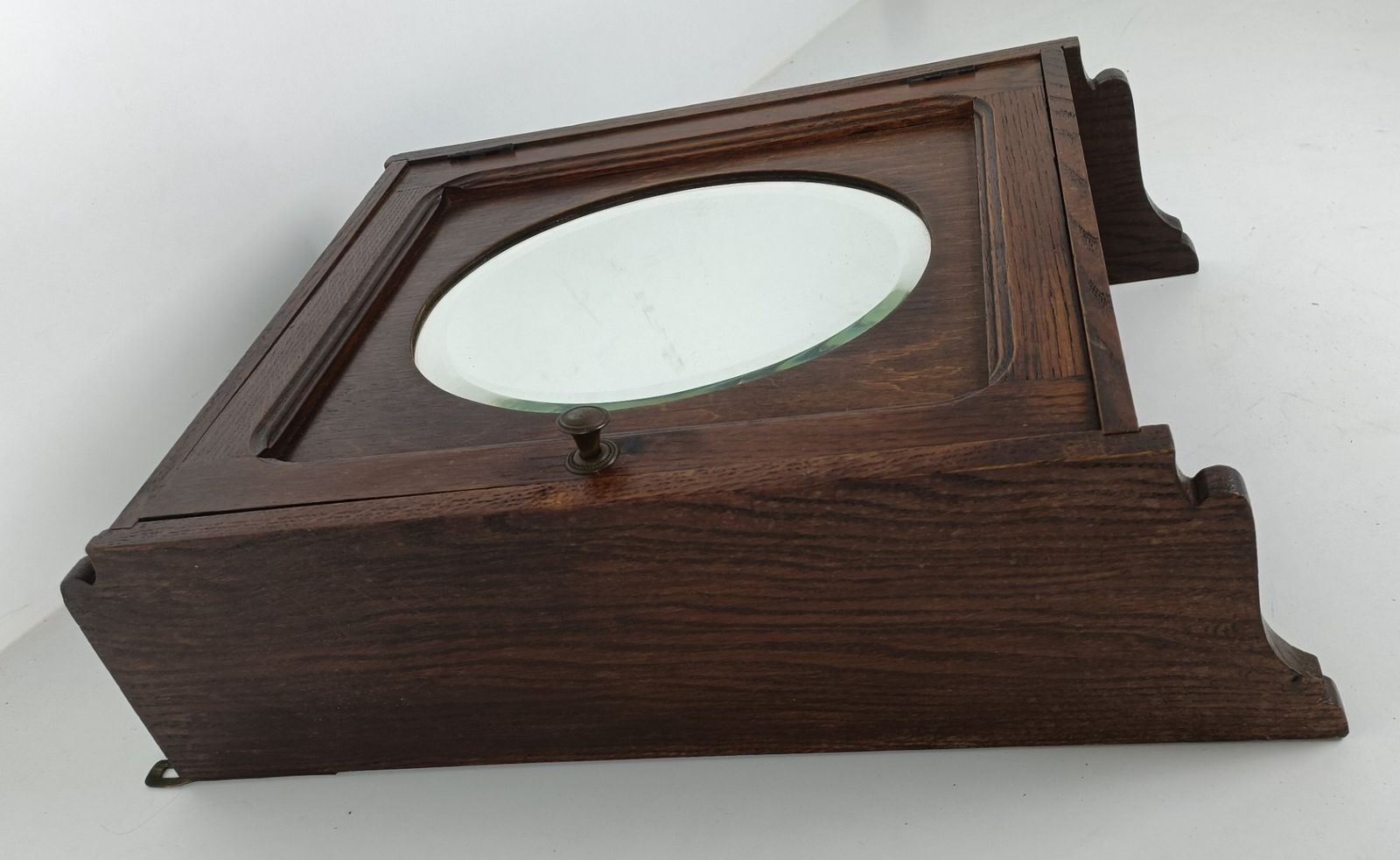 Medicine Cabinet Apothecary Kitchen Bathroom Wood Oval Beveled Glass Mirror Gorg photo vinterior