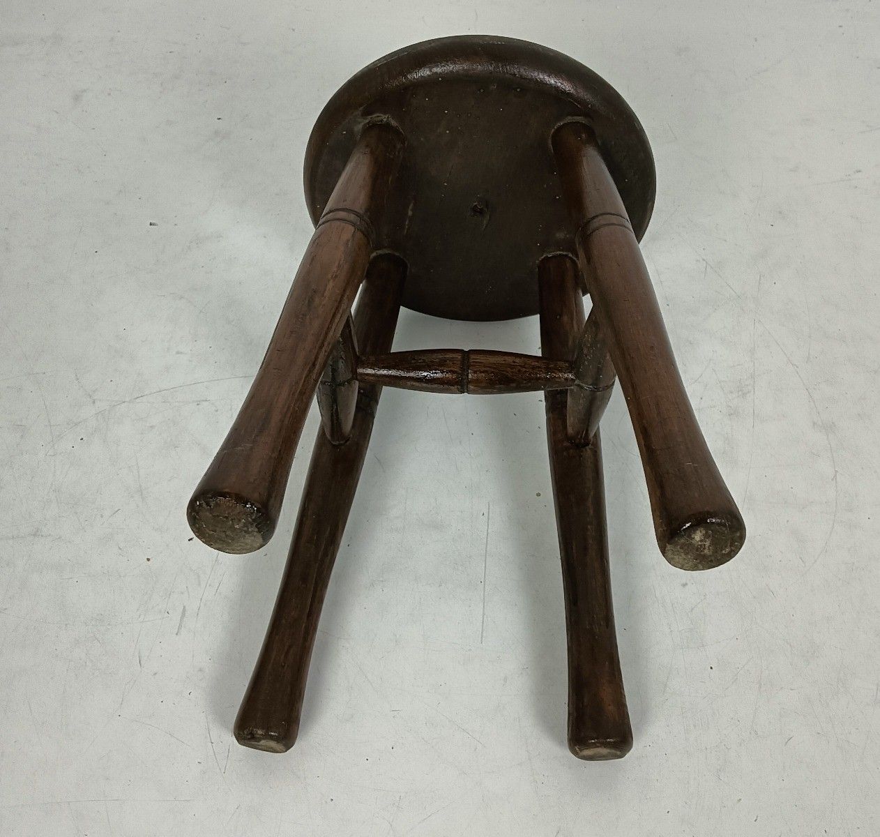 Small Antique Milking Stool Carved Wood Plant Stand Bonsai Table Barn Style photo 81.0