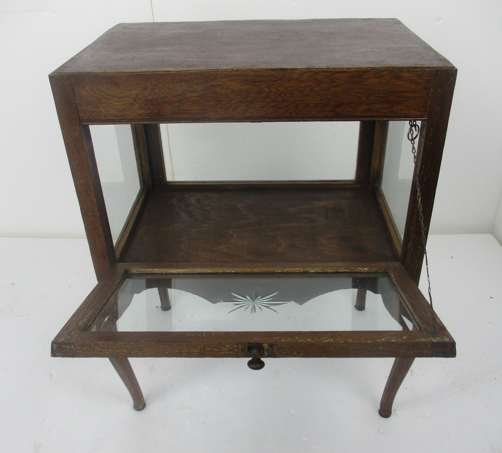 Vintage Butler Table Cabinet Dumbwaiter Display Liquor Cabinet Etched Glass  Cou photo Furniture
