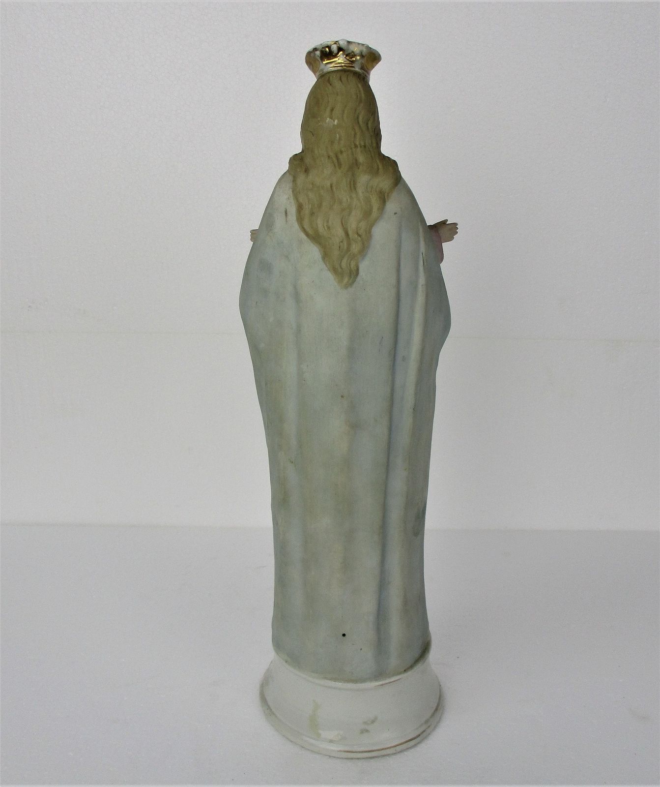 Antique Porcelain Bisque Statue Virgin Mary Our Lady Madonna Infant Child Baby B photo buy