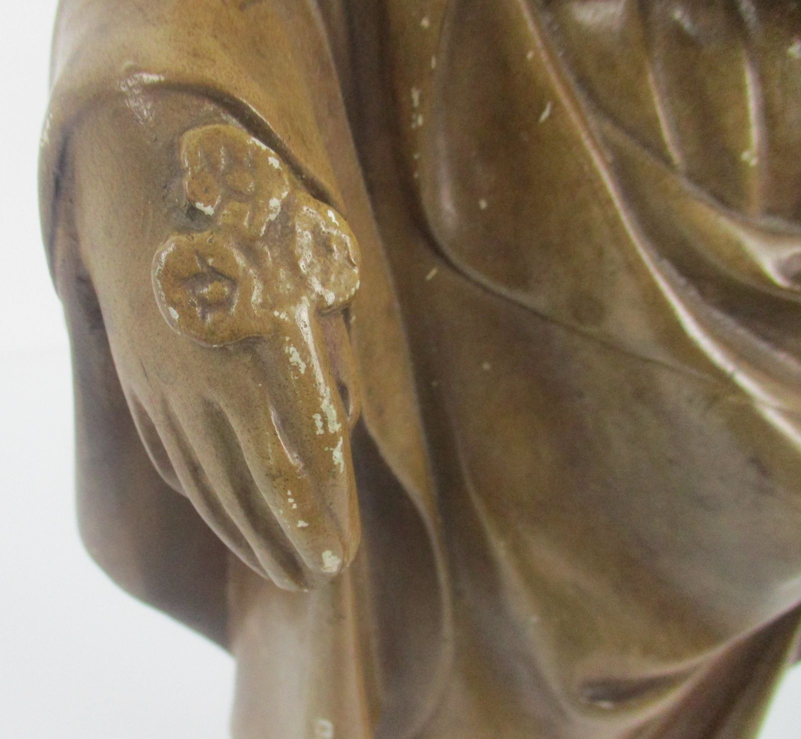 Statue Virgin Mary Our Lady Madonna With Infant Jesus Large Plaster 20.86&Quot photo for sale