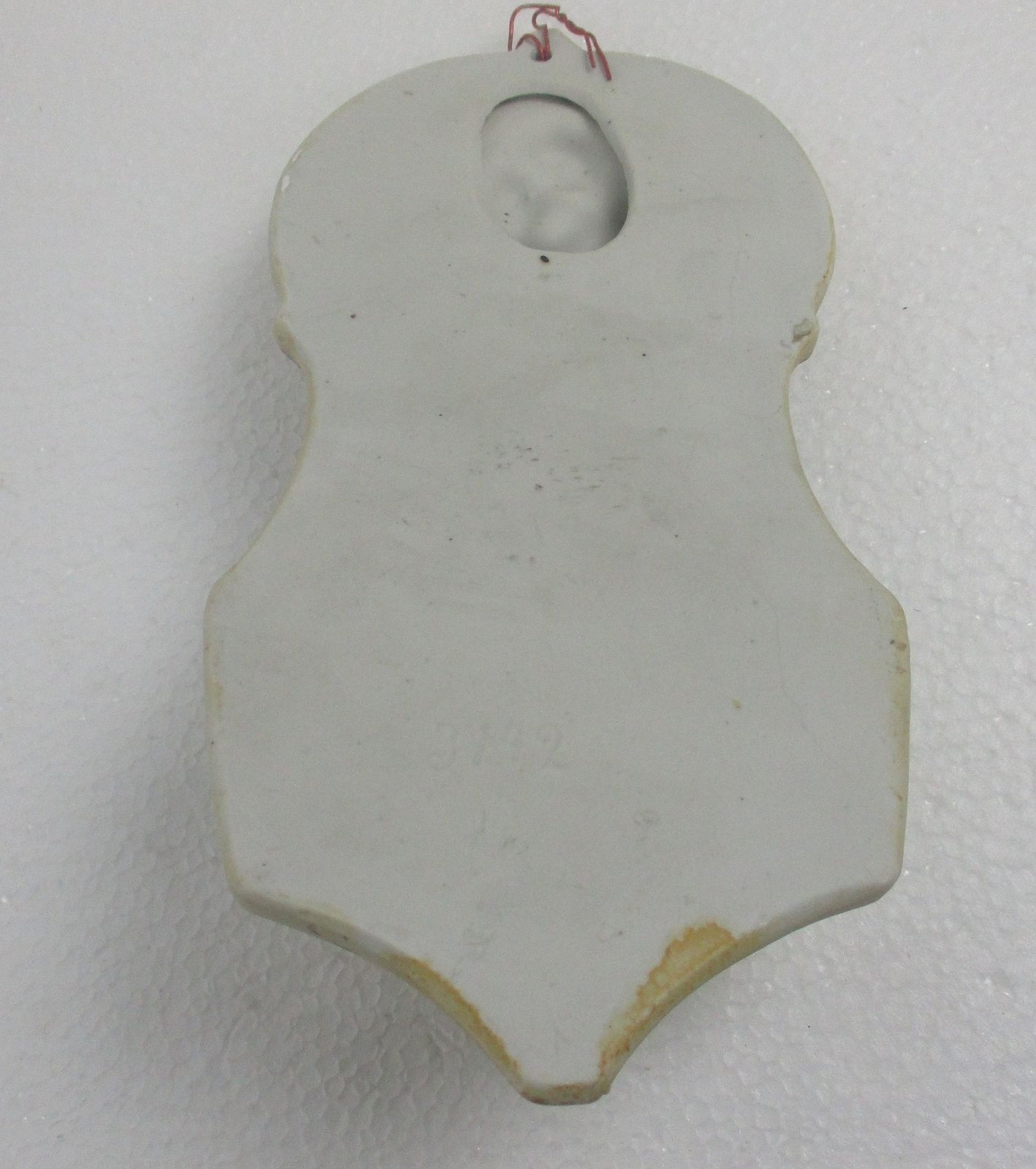 Porcelain Bisque Holy Water Font Vessel Virgin Mary And Infant Jesus Wall Hang photo buy