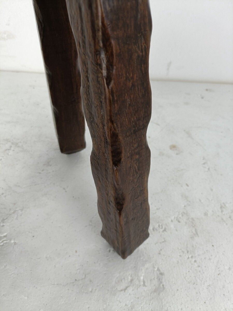 Spanish Tripod Side Display Wine Milking Stool Table Pedestal Plant Bonsai Stand photo vinterior