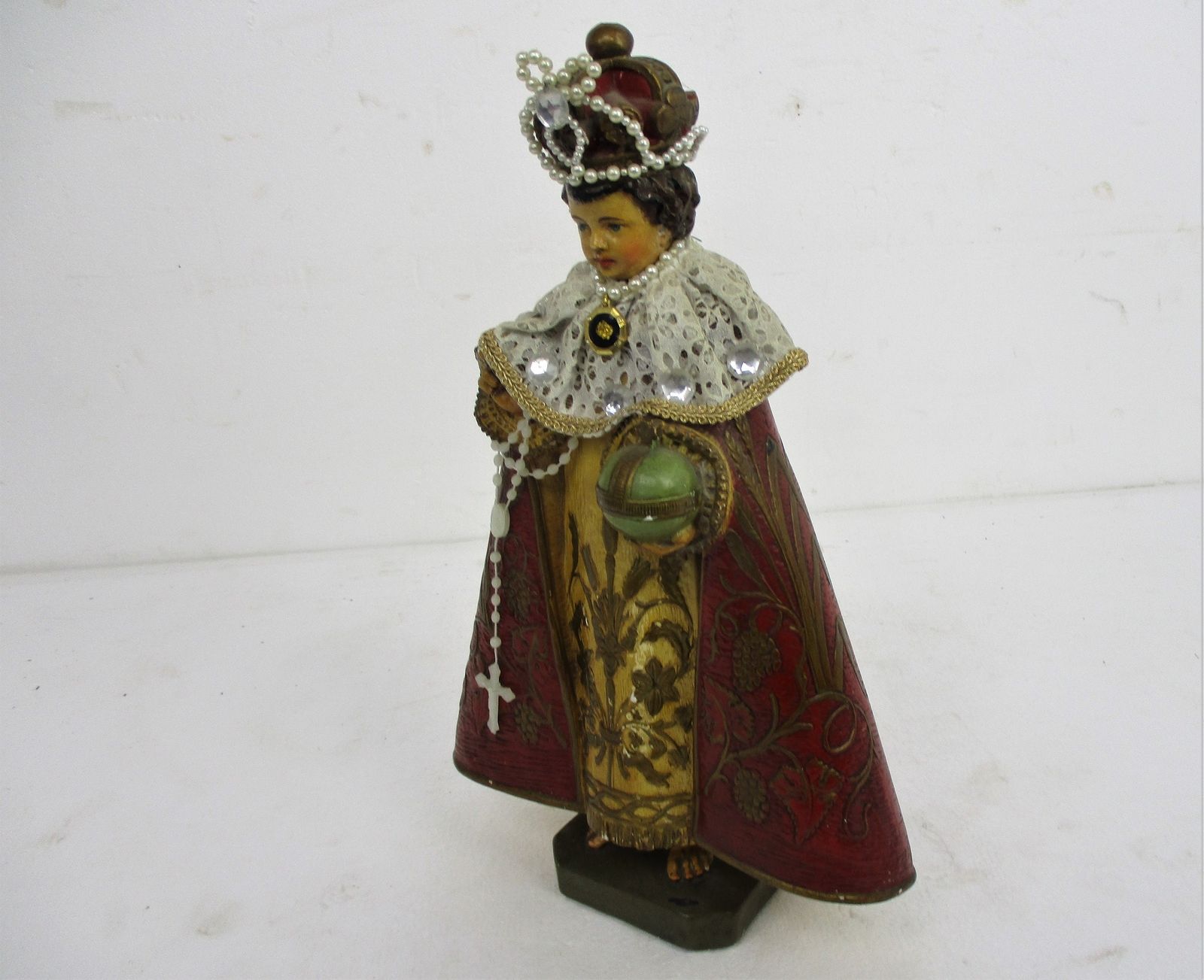 Statue Infant Of Prague Infant Jesus Santo Nino Plaster Chapel Collector Wow Fab photo vinterior