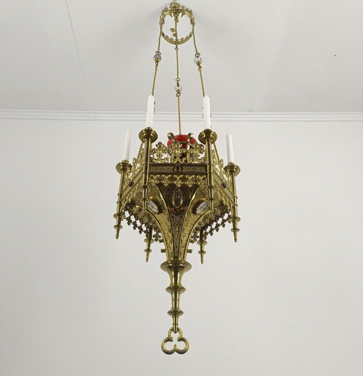 Impressive Neo Gothic Bronze Gold Gilded Chandelier Castle Joseph Wilmotte Golds photo furniture