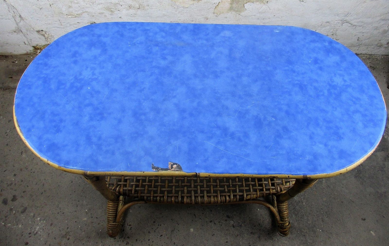Small Vintage Coffee Table Side Occasional Table Rattan Bohemian Hobo Chic photo Furniture