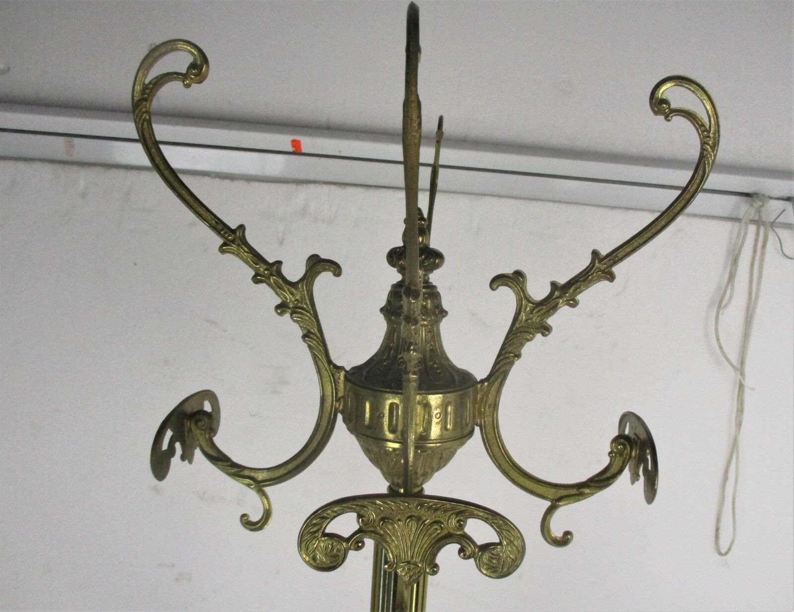 Standing Hall Tree Coat Hallway Rack Onyx Piece Brass Mermaids Base Eyecatcher photo 890.0