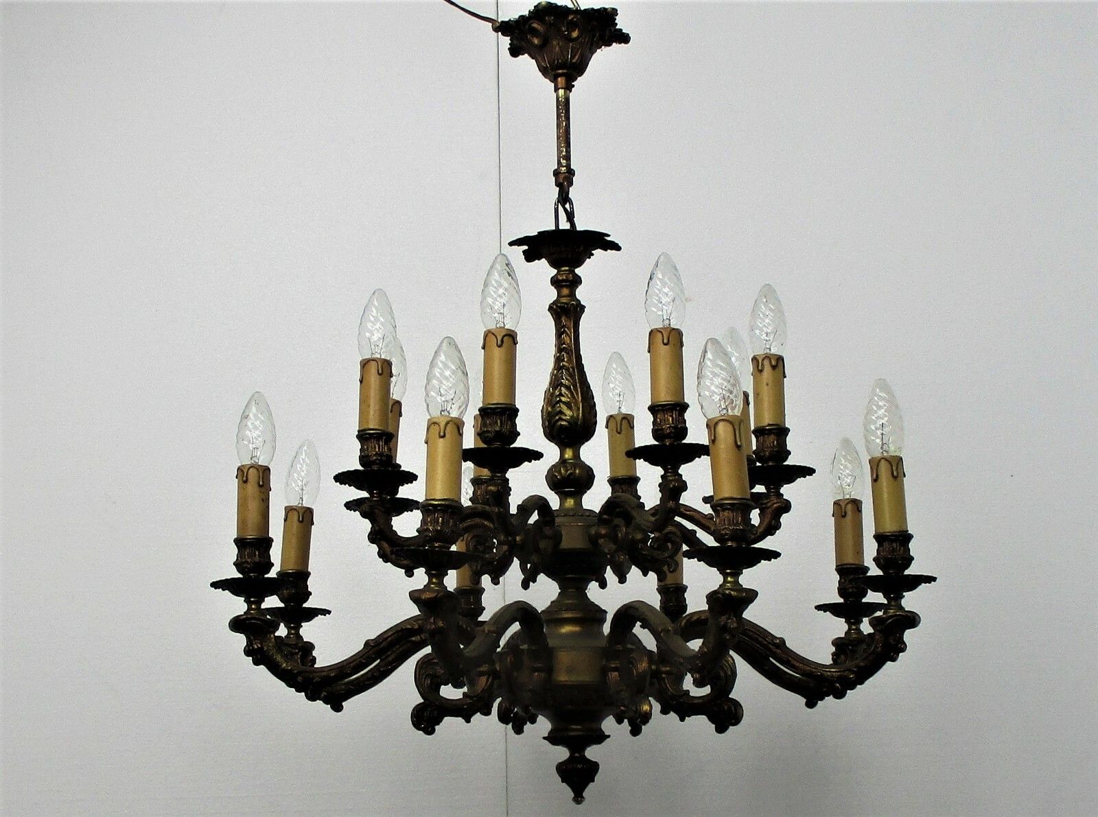 Impressive Chandelier Bronze 14! Lights Arm Ornate  Hollywood Regency Gorgeous photo for sale