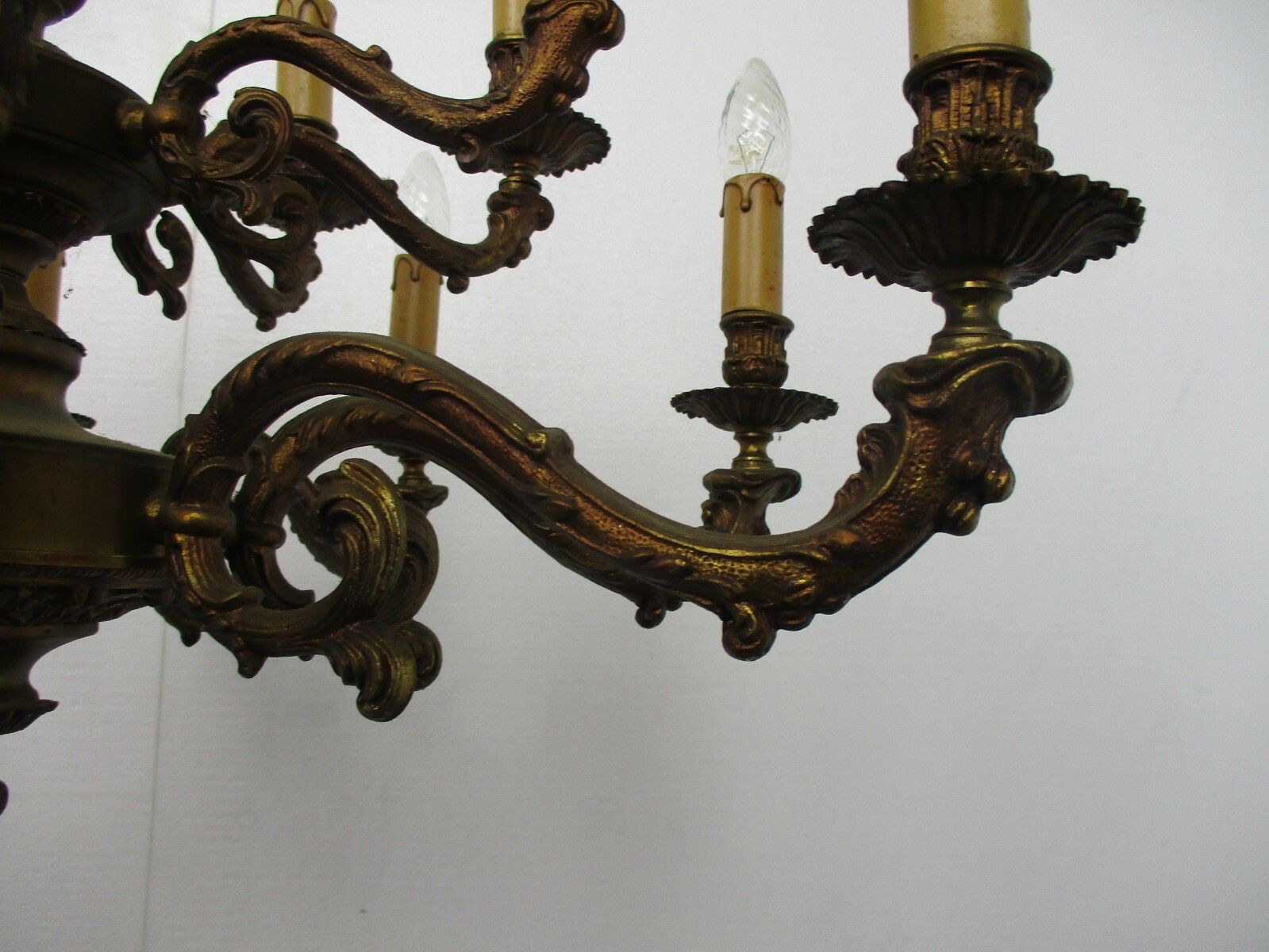 Impressive Chandelier Bronze 14! Lights Arm Ornate  Hollywood Regency Gorgeous photo vintage
