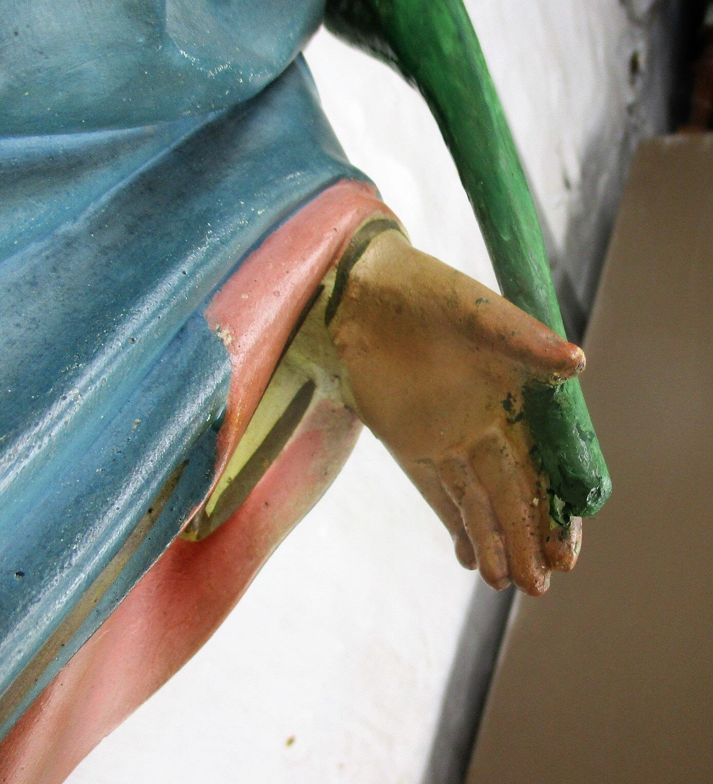 Xl Church Chapel Antique Plaster Statue Saint Barabara Great Martyr Holy Helpe photo for sale