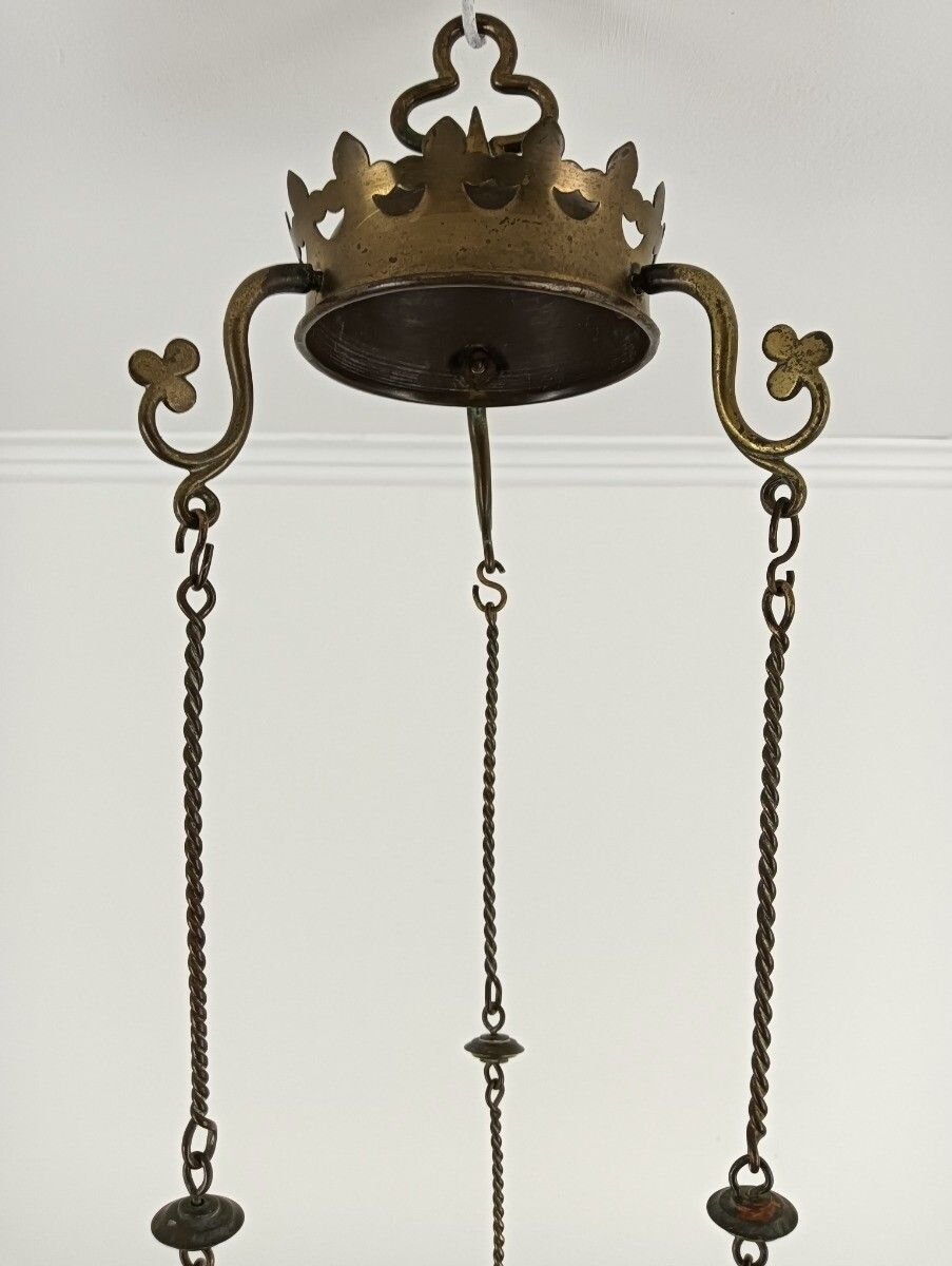 Antique  Brass  Gods Lamp Light Ceiling Fixture Chandelier Pendant 19th Century photo buy