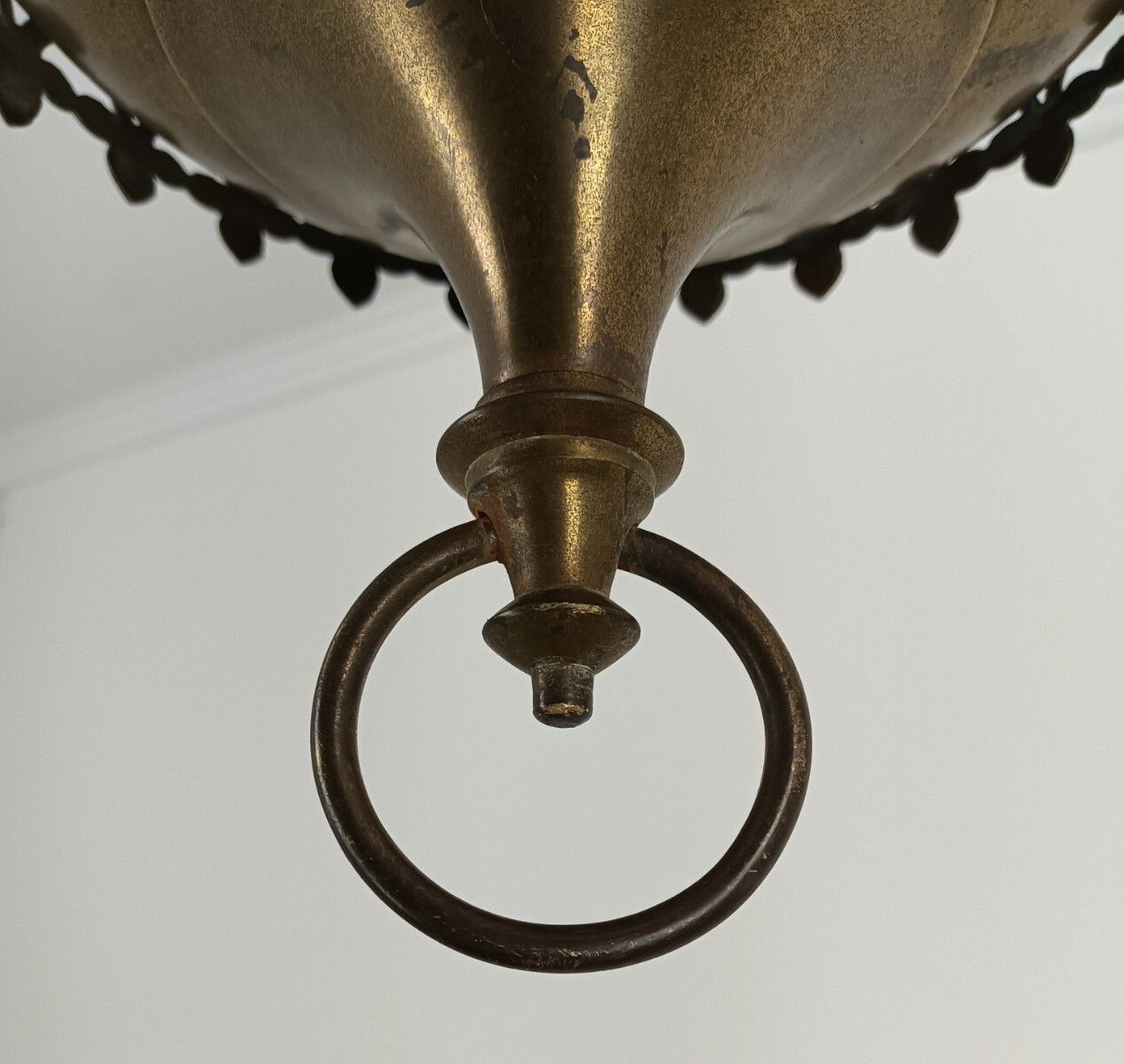 Antique  Brass  Gods Lamp Light Ceiling Fixture Chandelier Pendant 19th Century photo vintage