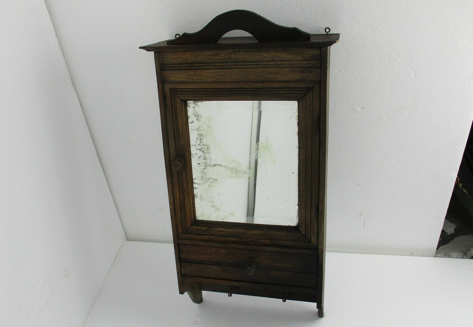 Large Kitchen Medicine Apothecary  Bathroom Cabinet Beveled Glass Towel Hooks photo furniture