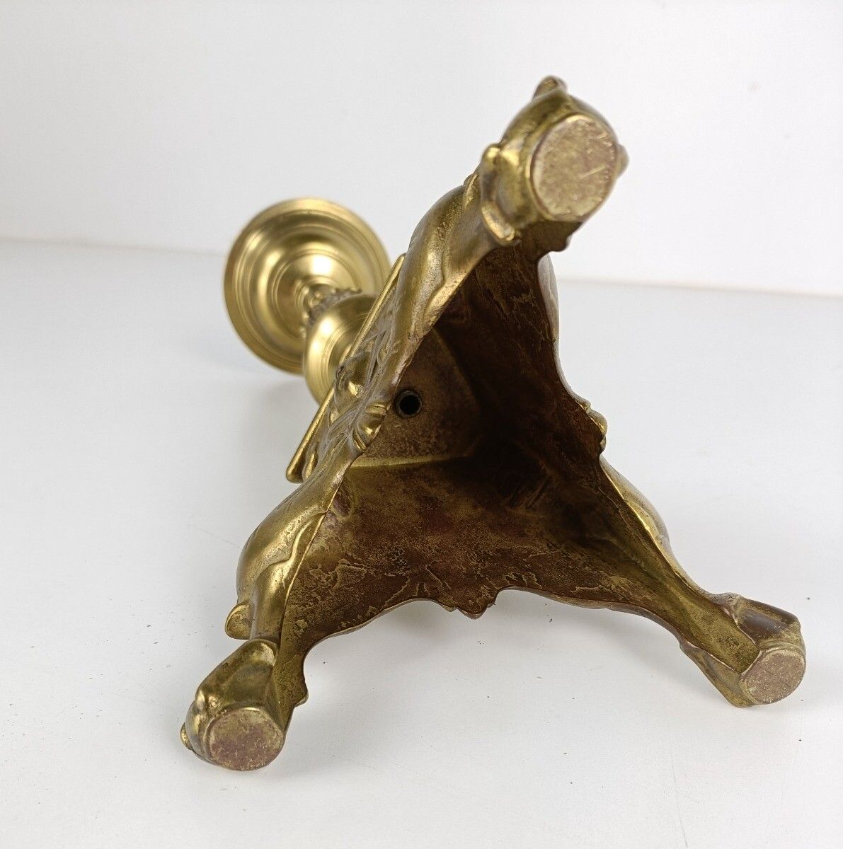 photo furniture Large Antique Candle Holder Candlestick Church Altar Twisted Stem Monastery Bras