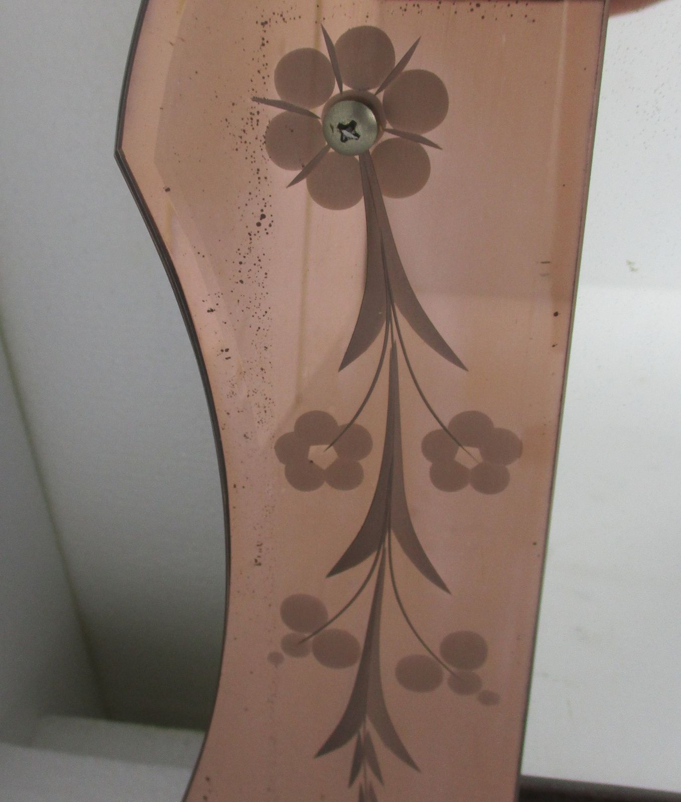 Art Nouveau Mirror Pink Edges Flowers Venetian Ornate Art Deco Beveled Glass Van photo Home Decor
