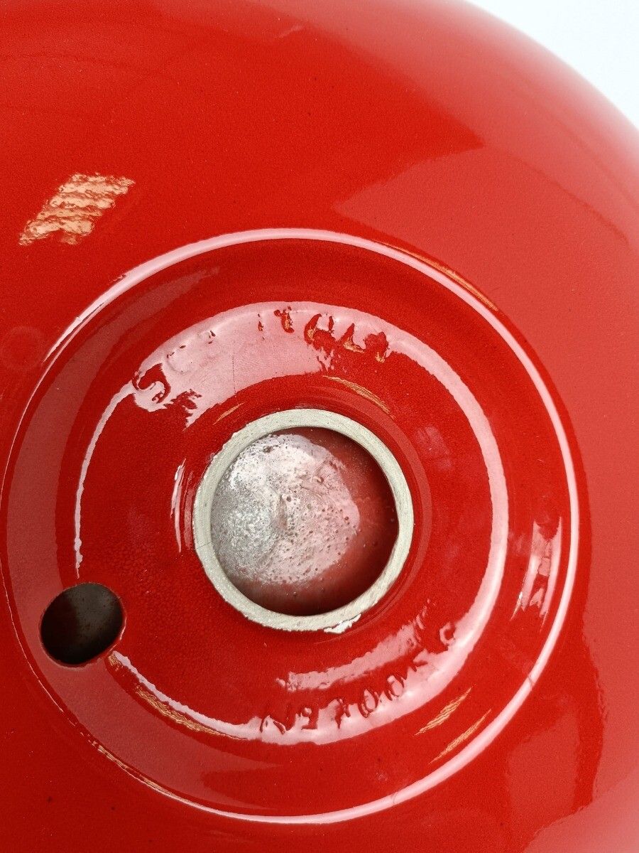 photo furniture Pino Spagnolo For Sicart Italy, 1960/70's Space Age Dish Bowl Collector Red Ce