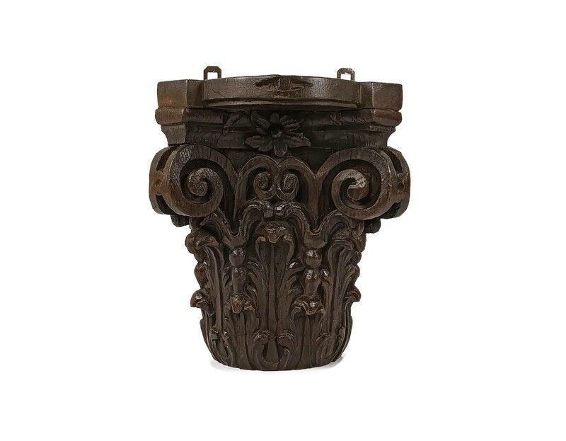 Antique Ornate Hand Carved Wood Wooden Wall Hanging Console Shelf Corbel 18th C